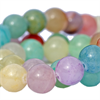 Pastel Candy jade, mix farver, glat rund, Ø10mm, streng